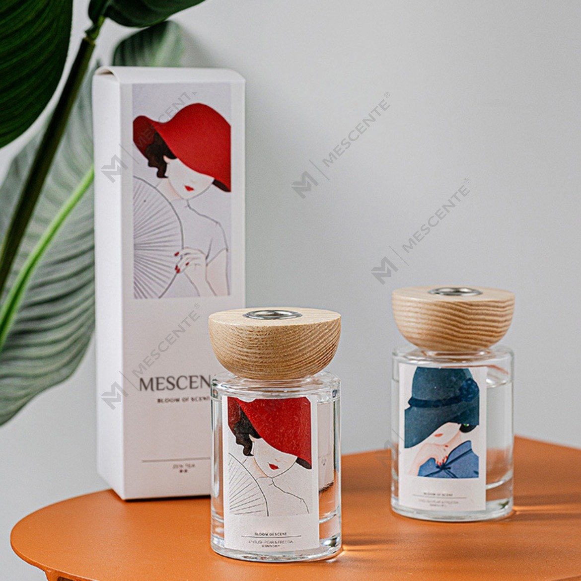 M&Scent bán buôn nhãn hiệu riêng chai thủy tinh dính bộ khuếch tán sậy có nút chặn